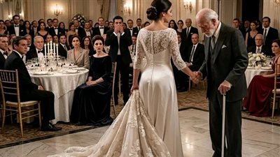العروس نزعت فستانها في قلب حفل الزفاف، وأعادت الذهب كله، ثم أمسكت بيد والدها الكفيف وغادرت… كل ذلك بسبب جملة واحدة قالتها حماتها،